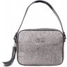 Компактна жіноча сумка на плече з натуральної шкіри сріблястого кольору Desisan (19124) - 1