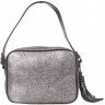 Компактна жіноча сумка на плече з натуральної шкіри сріблястого кольору Desisan (19124) - 2