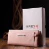 Пудровий жіночий горизонтальний гаманець із натуральної шкіри KARYA (2421094) - 10