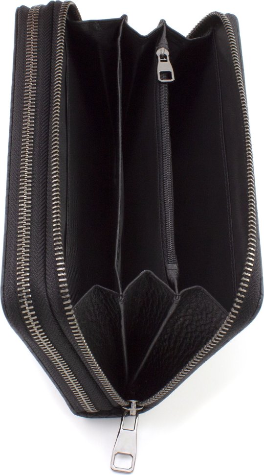 Вместительный мужской кошелек-клатч на две молнии из качественной кожи Marco Coverna (21072)
