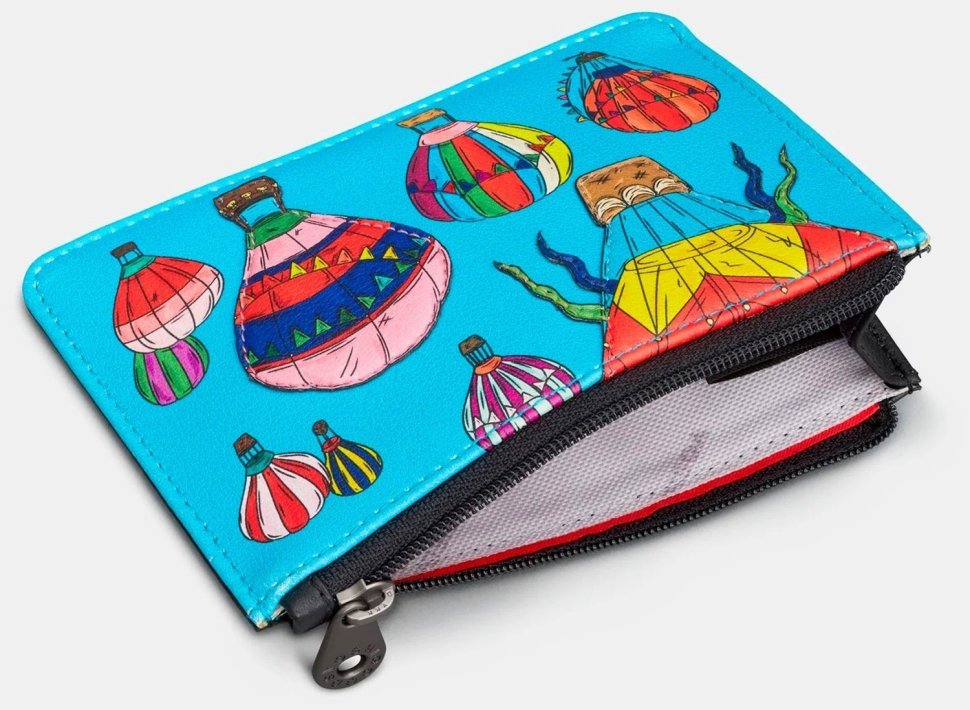 Повсякденний жіночий шкіряний гаманець з принтом повітряних куль Yoshi Y1321 синьо-чорного кольору 95508 фото №4 Повсякденний жіночий шкіряний гаманець з принтом повітряних куль Yoshi Y1321 синьо-чорного кольору 95508 modnotak фото №4