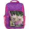 Фиолетовый текстильный школьный рюкзак для девочек с котиками Bagland 55708 - 1