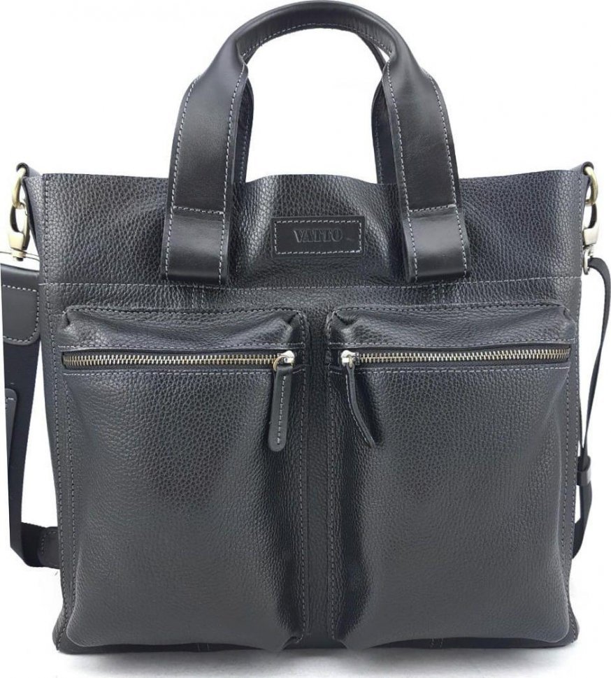 Мужская сумка Флотар черного цвета под формат А4 VATTO (11750)