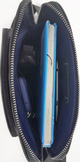 Функциональная сумка планшет через плечо из двух видов кожи VATTO (11850) - 2