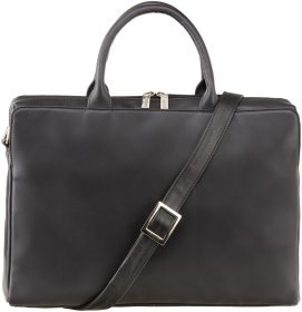 Жіноча сумка для ноутбука до 13 дюймів з якісної натуральної шкіри чорного кольору Visconti 66508