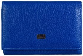 Синий женский кошелек из зернистой кожи с монетницей на кнопке Desisan 106908