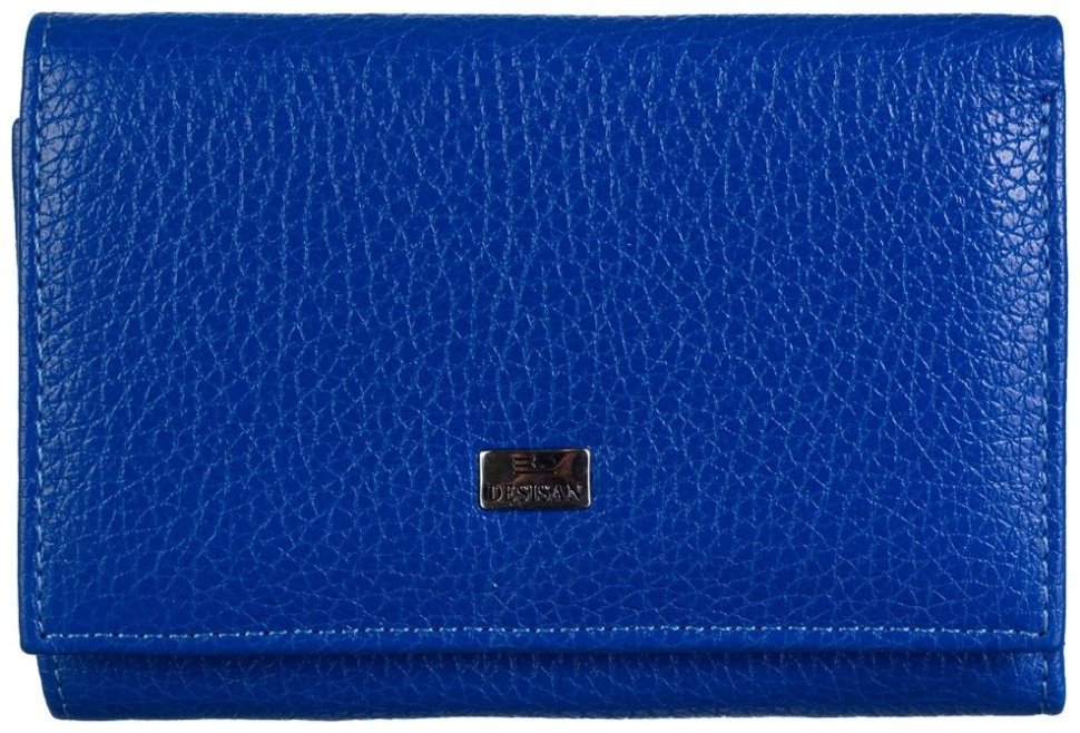 Синий женский кошелек из зернистой кожи с монетницей на кнопке Desisan 106908 фото №1 Синий женский кошелек из зернистой кожи с монетницей на кнопке Desisan 106908 modnotak фото №1