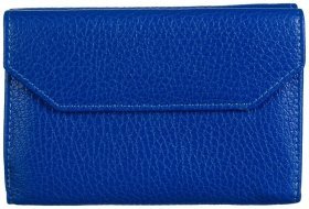 Синий женский кошелек из зернистой кожи с монетницей на кнопке Desisan 106908