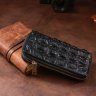 Чоловічий гаманець-клатч з натуральної шкіри крокодила чорного кольору CROCODILE LEATHER (024-18012) - 10