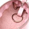 Стильная женская ключница из фактурной кожи в розовом цвете на молнии Shvigel (2416538) - 5