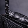 Черная мужская барсетка из натуральной кожи с тиснением под крокодила KARYA (2421310) - 9