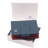 Шкіряний жіночий гаманець синього кольору з розворотом під документи ST Leather 1767308 - 9