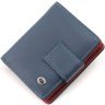 Шкіряний жіночий гаманець синього кольору з розворотом під документи ST Leather 1767308