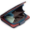 Женский кожаный кошелек синего цвета с разворотом под документы ST Leather 1767308 - 4