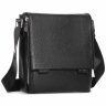 Компактна шкіряна чоловіча сумка-планшет чорного кольору з клапаном Tiding Bag 77508 - 1