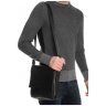 Компактна шкіряна чоловіча сумка-планшет чорного кольору з клапаном Tiding Bag 77508 - 2
