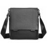 Компактна шкіряна чоловіча сумка-планшет чорного кольору з клапаном Tiding Bag 77508 - 5
