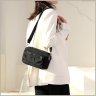 Жіноча текстильна сумка-кроссбоді чорного кольору через плече Confident 77608 - 2