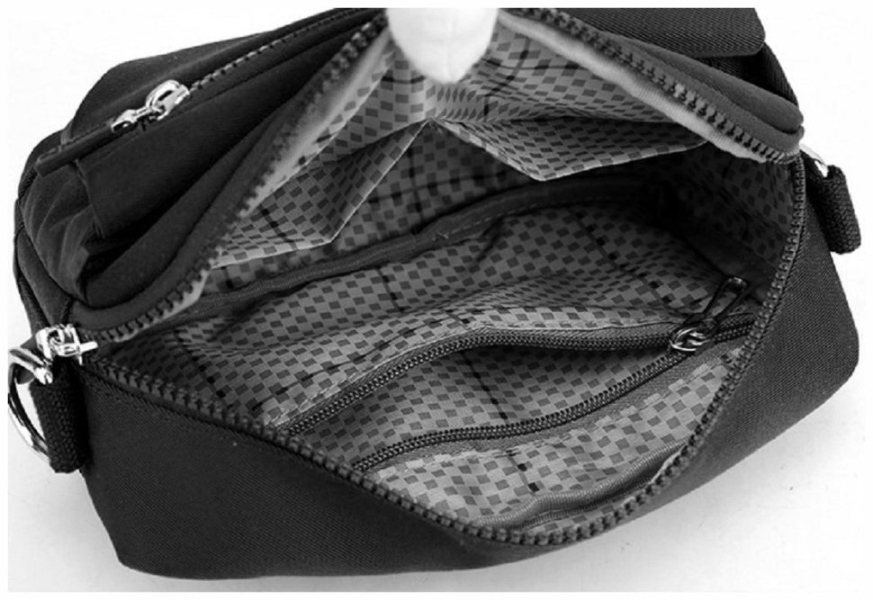 Женская текстильная сумка-кроссбоди черного цвета через плечо Confident 77608