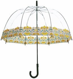 Зонт-трость женский Fulton L782 Morris &amp; Co. Birdcage-2 Lodden (трость, механика, прозрачный, с узором) 108008