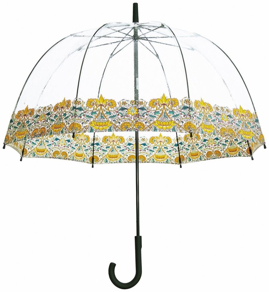 Зонт-трость женский Fulton L782 Morris & Co. Birdcage-2 Lodden (трость, механика, прозрачный, с узором) 108008 modnotak фото №2