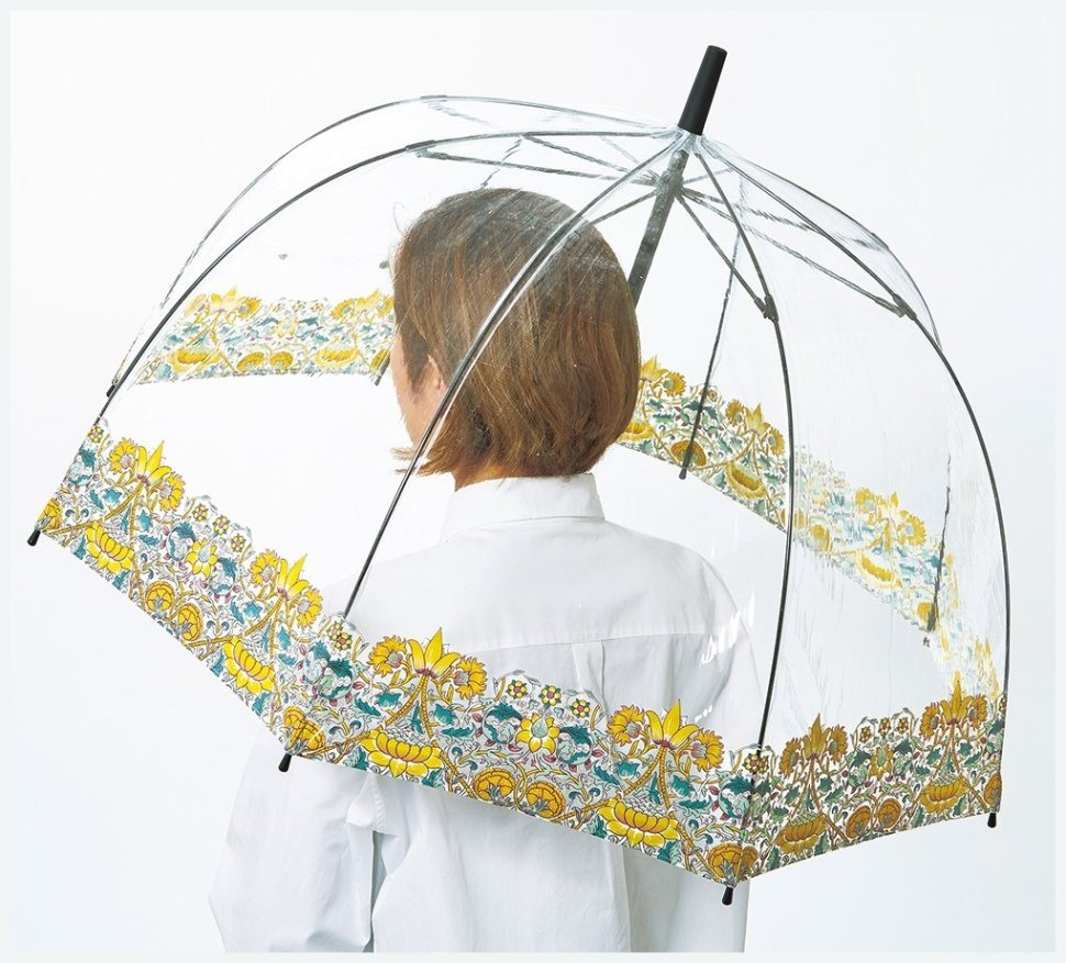 Зонт-трость женский Fulton L782 Morris & Co. Birdcage-2 Lodden (трость, механика, прозрачный, с узором) 108008 modnotak фото №4