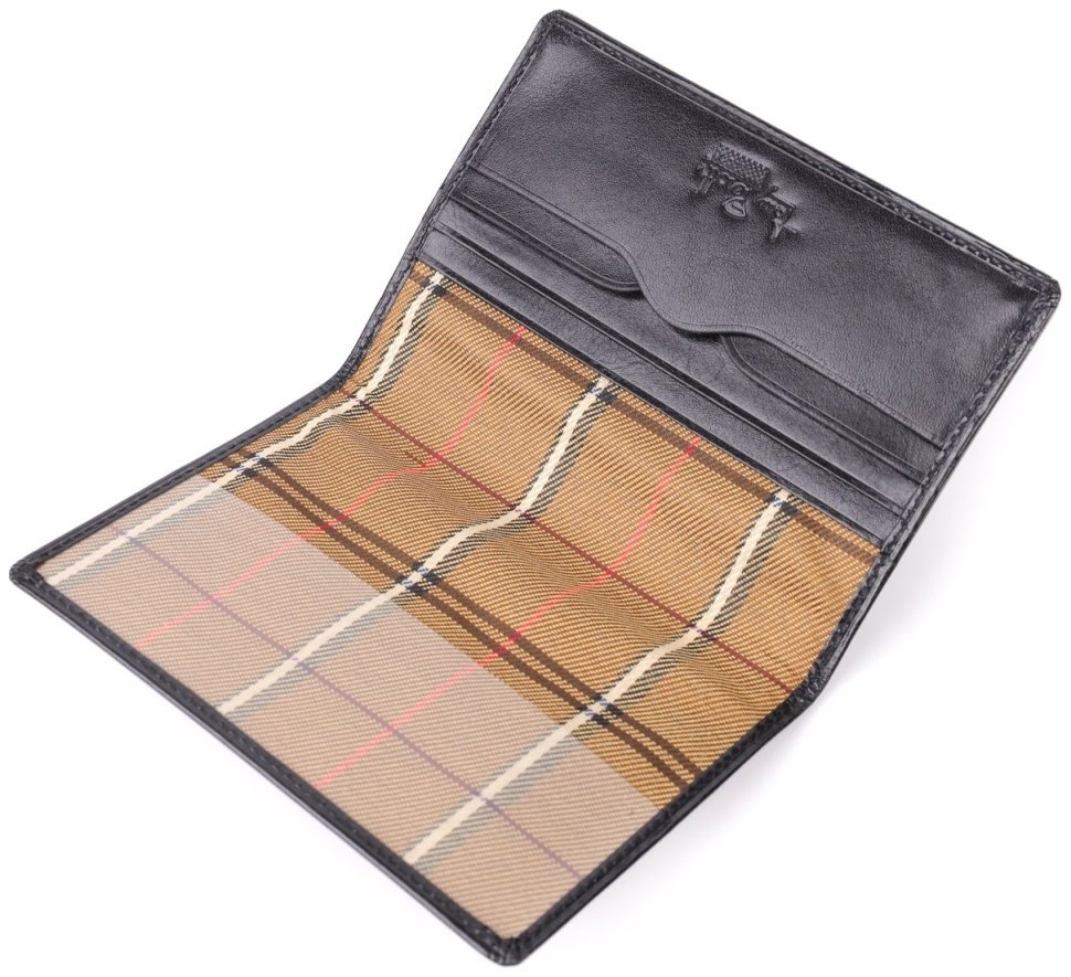 Классическая кожаная обложка для паспорта с отделением для пластиковых карт Tony Perotti  черного цвета 108108 modnotak фото №6