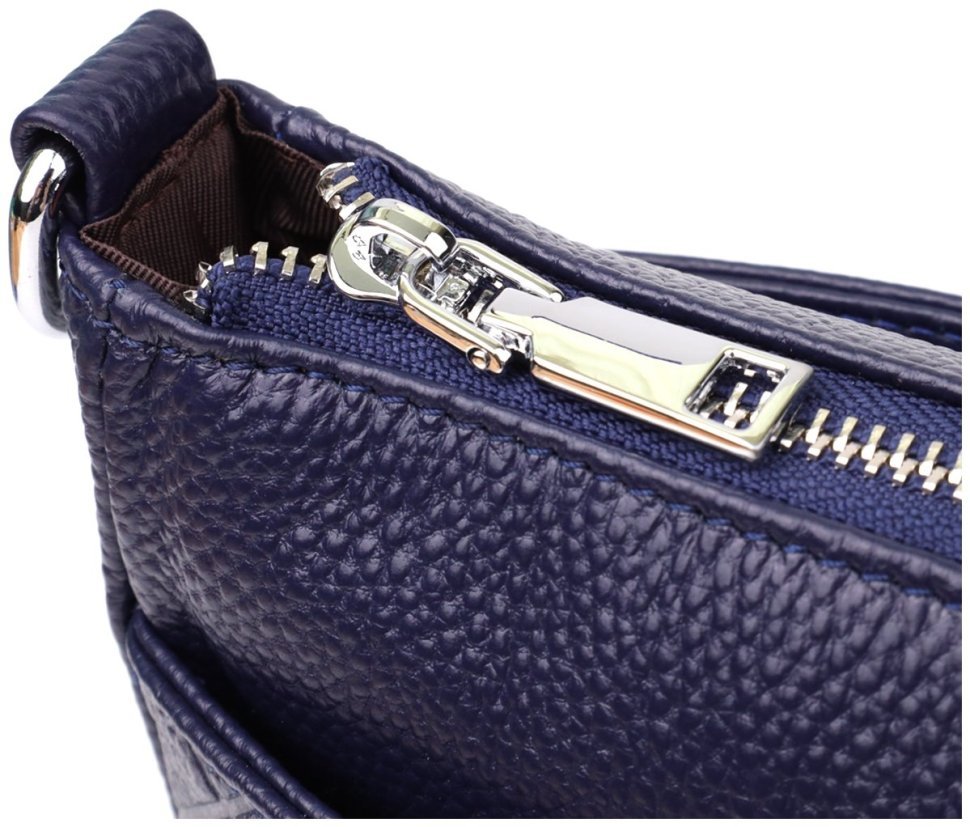 Стильная женская сумка из натуральной кожи с двумя сменными ремнями Vintage 98208 синего цвета modnotak фото №5