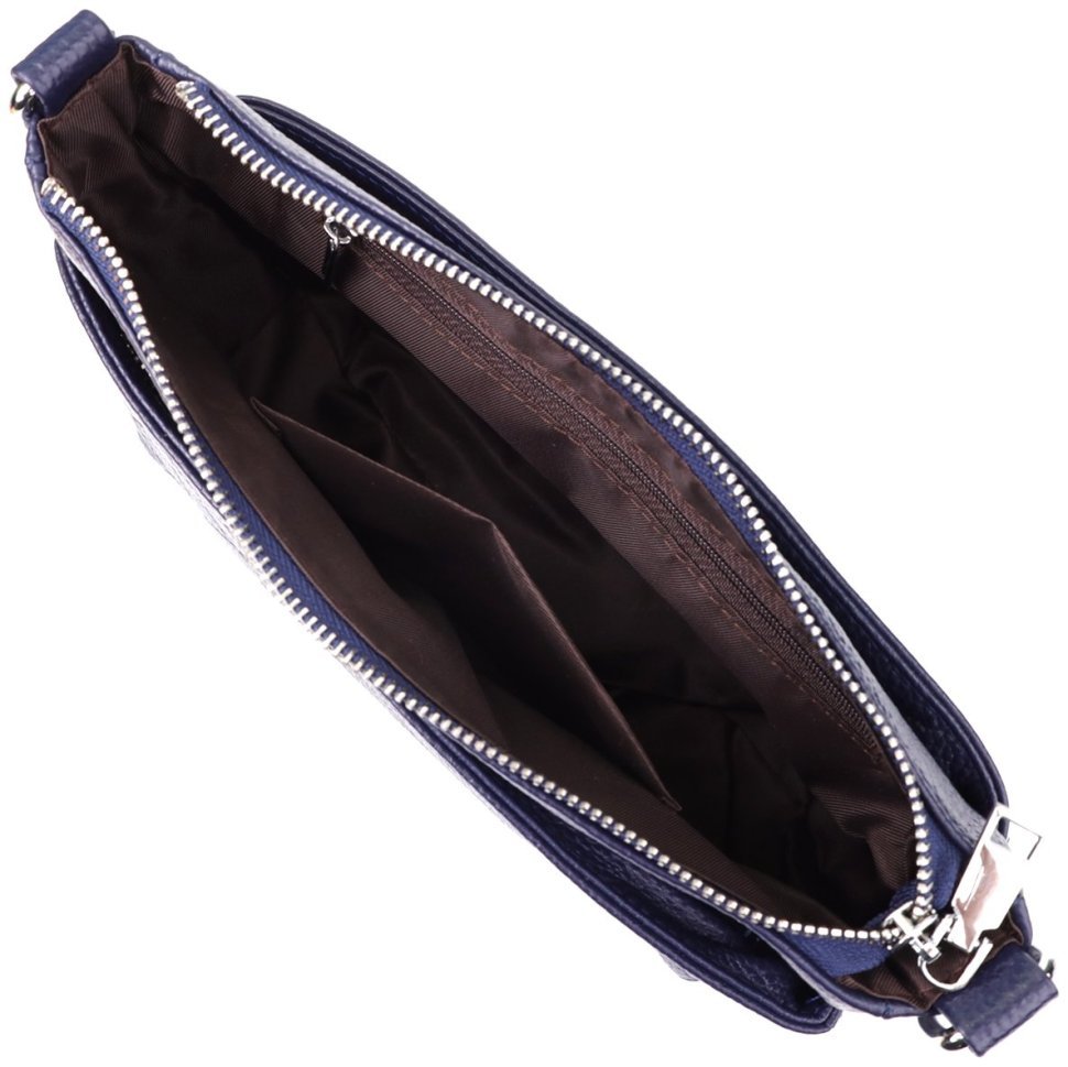 Стильная женская сумка из натуральной кожи с двумя сменными ремнями Vintage 98208 синего цвета modnotak фото №6