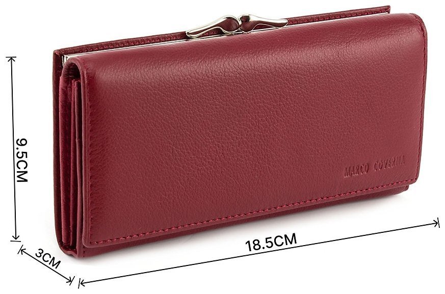 Женский бордовый кошелек на магнитах Marco Coverna (16613) modnotak фото №3