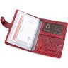 Шкіряне жіноче обкладинка для документів червоного кольору KARYA (438-019) - 5