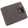 Кожаный коричневый мужской кошелек ручной работы Grande Pelle (13036) - 4