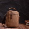 Мужская коричневая сумка-барсетка из плотного текстиля на две молнии Vintage 2422220 - 8