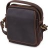 Шкіряна чоловіча вінтажна сумка-барсетка коричневого кольору Vintage (20372) - 1