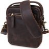 Кожаная мужская винтажная сумка-барсетка коричневого цвета Vintage (20372)  - 2