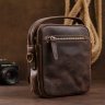 Кожаная мужская винтажная сумка-барсетка коричневого цвета Vintage (20372)  - 6