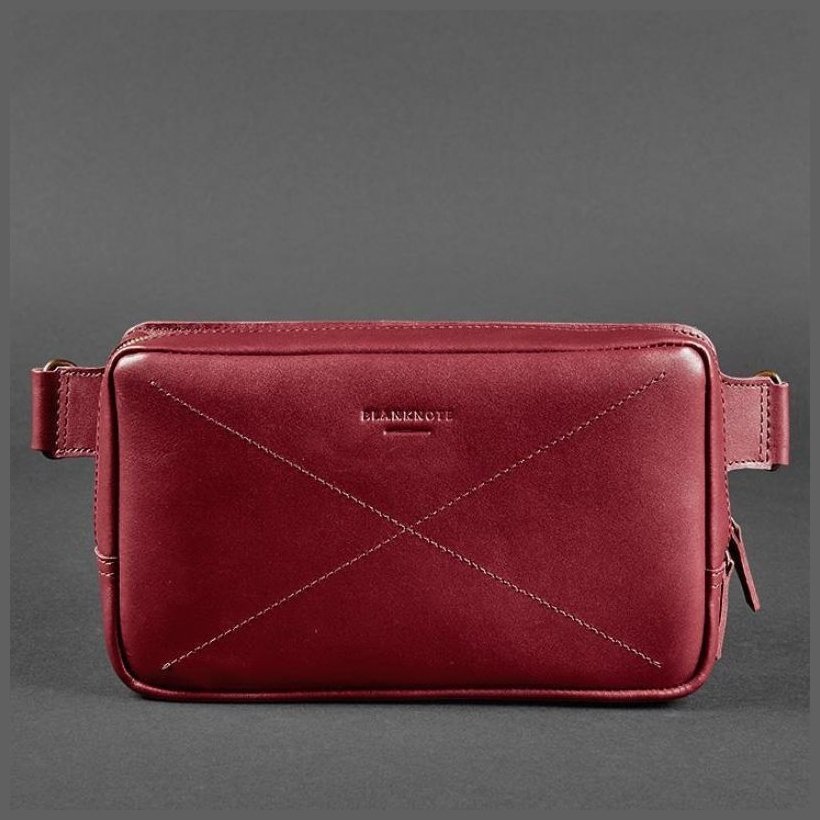 Женская кожаная поясная сумка бордового цвета BlankNote Dropbag Maxi 78608 фото №8 Женская кожаная поясная сумка бордового цвета BlankNote Dropbag Maxi 78608 modnotak фото №8