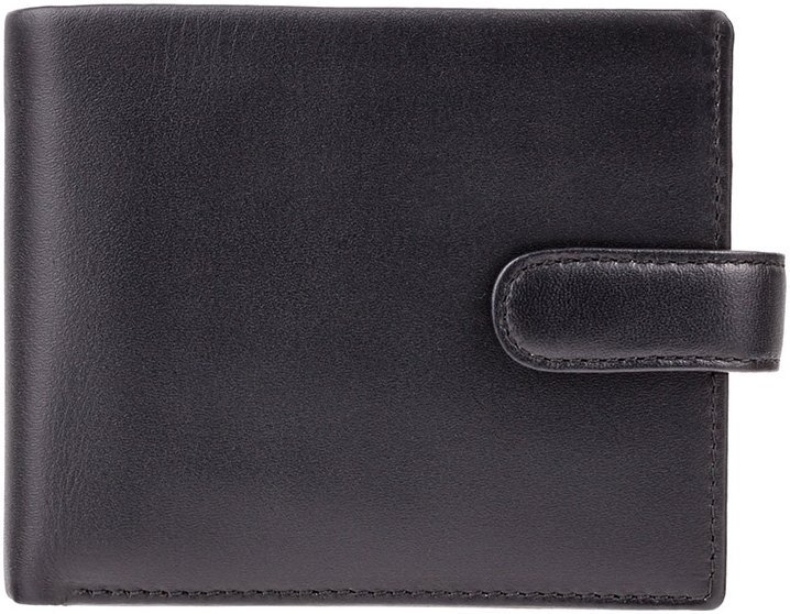 Чоловічий гаманець з натуральної гладкої шкіри чорного кольору з RFID - Visconti Leonardo 68908