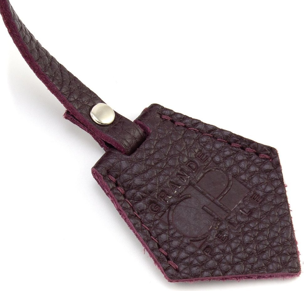 Жіноча сумка наплічна з італійської шкіри марсалового кольору Grande Pelle (59108)