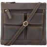 Небольшая плечевая сумка из винтажной кожи коричневого цвета Visconti Slim Bag 69108 - 1