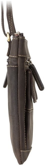 Невелика плечова сумка із вінтажної шкіри коричневого кольору Visconti Slim Bag 69108