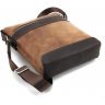 Коричнева чоловіча плечова сумка-планшет з вінтажної шкіри Tom Stone (10966) - 5