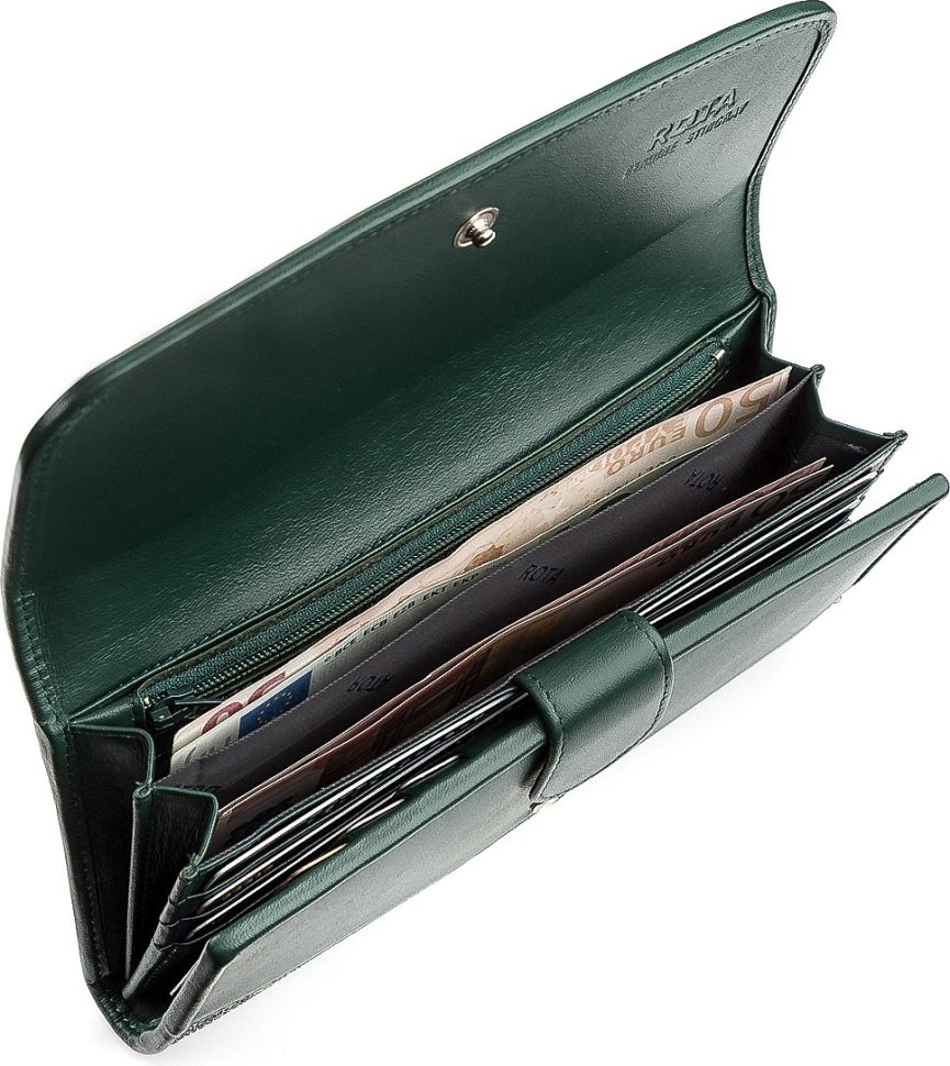 Зеленый кошелек из натуральной кожи ската с узорами STINGRAY LEATHER (024-18285)