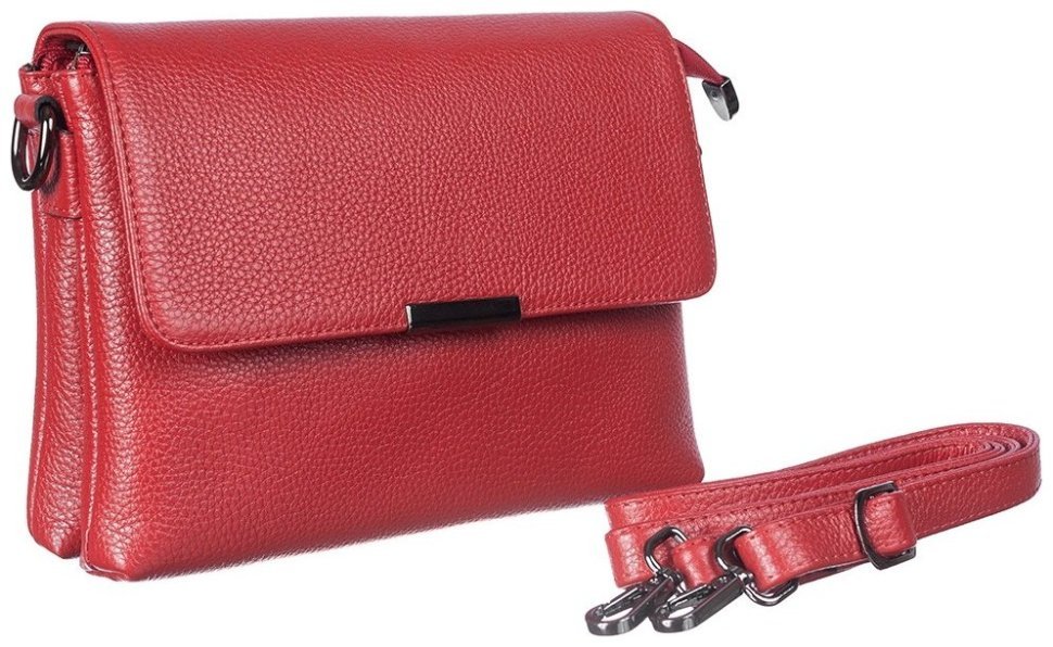 Компактная женская сумка-кроссбоди из натуральной кожи флотар красного цвета Desisan 80509 фото №5 Компактная женская сумка-кроссбоди из натуральной кожи флотар красного цвета Desisan 80509 modnotak фото №5