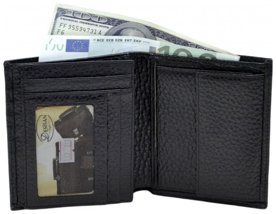 Классическое мужское портмоне из натуральной кожи флотар Desisan 80809 черного цвета modnotak фото №3