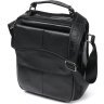 Оригинальная мужская сумка-барсетка из черной кожи на две молнии Vintage (20683) - 1