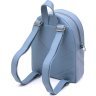 Кожаный женский городской рюкзак голубого цвета Shvigel (16303) - 3
