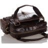 Вместительная коричневая кожаная сумка с золотистой фурнитурой VINTAGE STYLE (14235) - 7