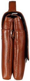 Якісна чоловіча сумка з натуральної шкіри флотар Desisan 81709 рудого кольору