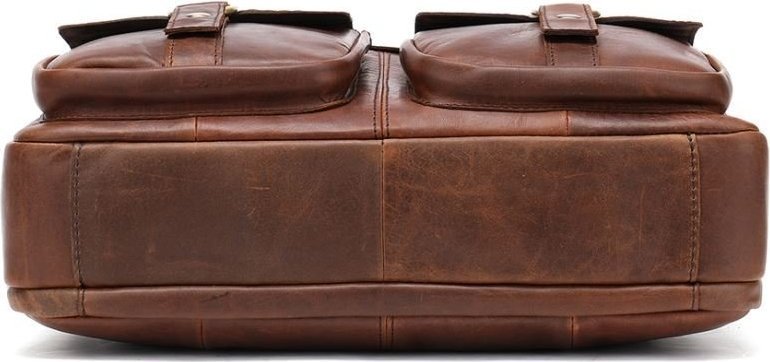 Сумка - портфель з вінтажній шкіри в коричневому кольорі VINTAGE STYLE (14717)